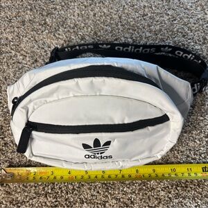 adidas White and Black Trefoil Fanny Pack